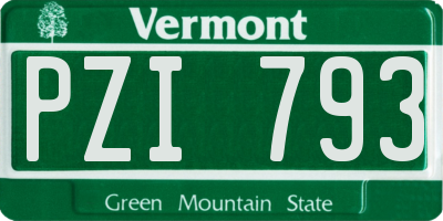 VT license plate PZI793