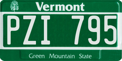 VT license plate PZI795