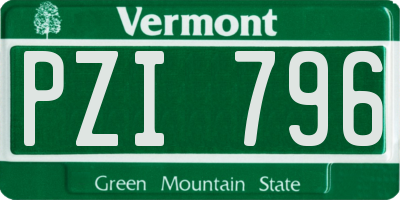 VT license plate PZI796