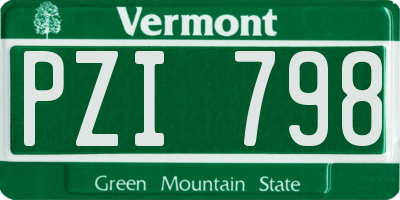 VT license plate PZI798