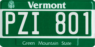 VT license plate PZI801