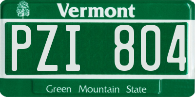 VT license plate PZI804