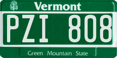 VT license plate PZI808