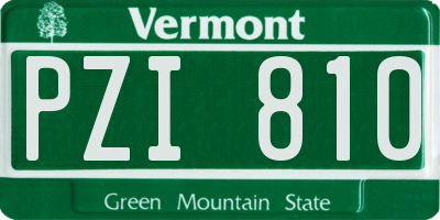 VT license plate PZI810