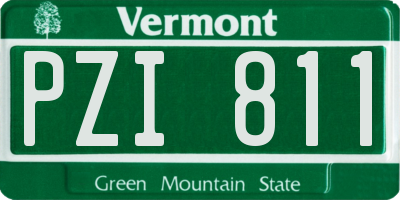VT license plate PZI811