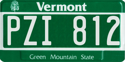 VT license plate PZI812