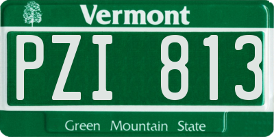 VT license plate PZI813