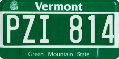 VT license plate PZI814
