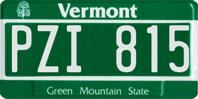 VT license plate PZI815