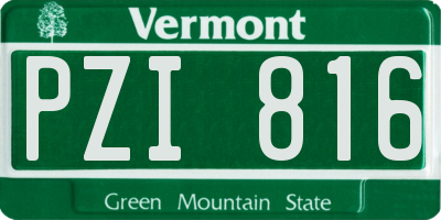 VT license plate PZI816