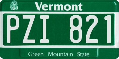 VT license plate PZI821