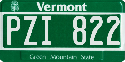 VT license plate PZI822