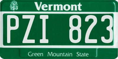 VT license plate PZI823