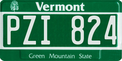 VT license plate PZI824