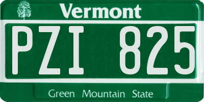 VT license plate PZI825