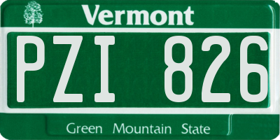 VT license plate PZI826
