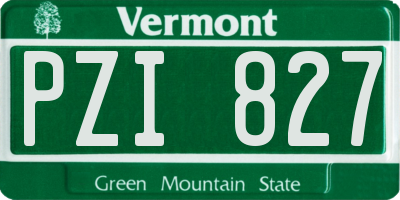 VT license plate PZI827