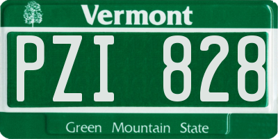 VT license plate PZI828