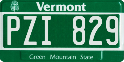 VT license plate PZI829