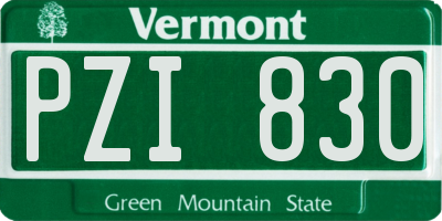 VT license plate PZI830