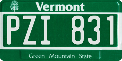 VT license plate PZI831