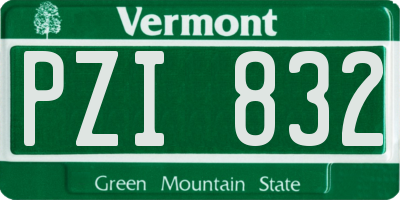 VT license plate PZI832