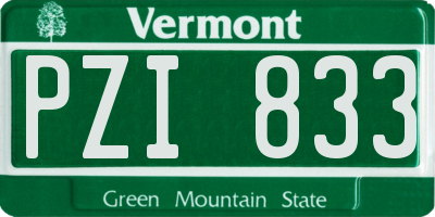 VT license plate PZI833
