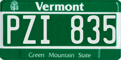VT license plate PZI835