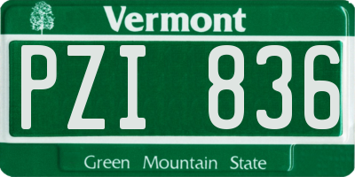 VT license plate PZI836