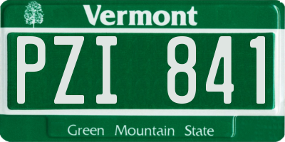 VT license plate PZI841