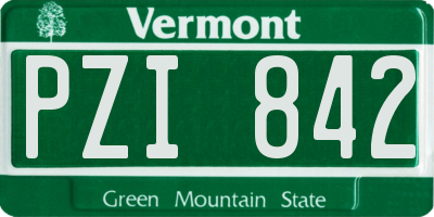 VT license plate PZI842