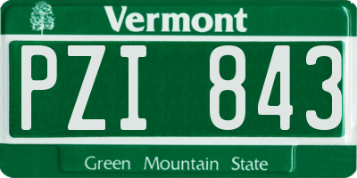 VT license plate PZI843