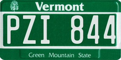 VT license plate PZI844