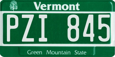 VT license plate PZI845