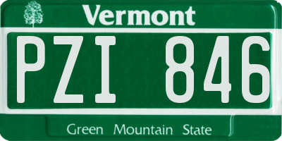 VT license plate PZI846