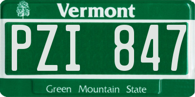VT license plate PZI847