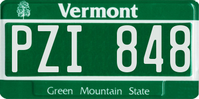 VT license plate PZI848