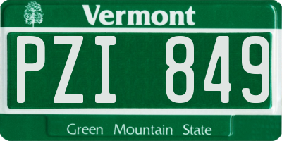 VT license plate PZI849