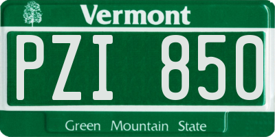 VT license plate PZI850