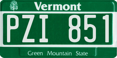 VT license plate PZI851