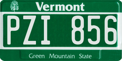 VT license plate PZI856