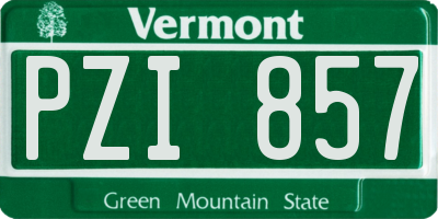 VT license plate PZI857