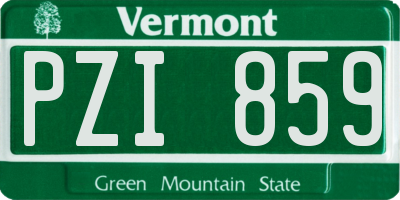 VT license plate PZI859