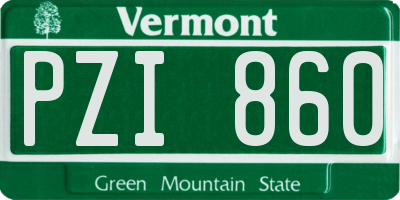 VT license plate PZI860