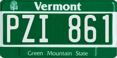 VT license plate PZI861