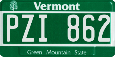 VT license plate PZI862