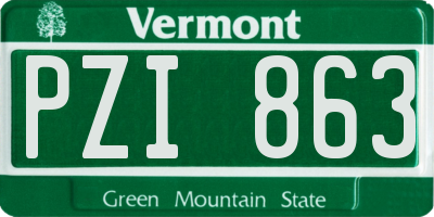 VT license plate PZI863
