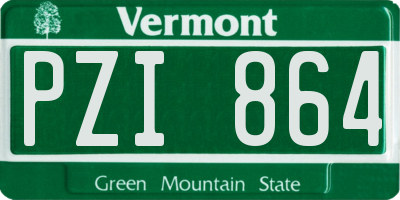 VT license plate PZI864