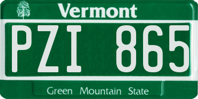 VT license plate PZI865