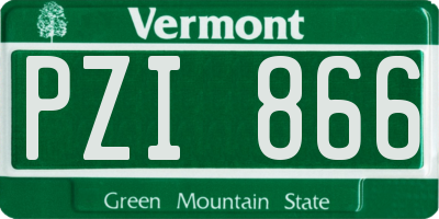 VT license plate PZI866
